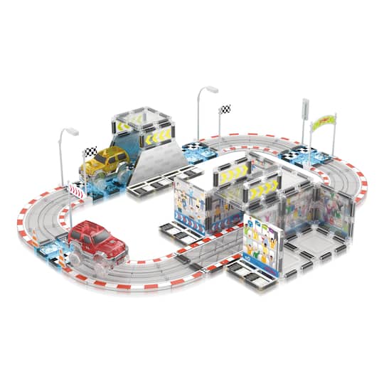 PicassoTiles® Magnetic Race Track Stadium Construction Set